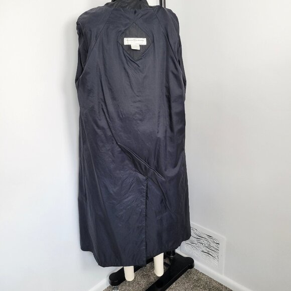 Vintage Y2K Maggie Lawrence Trench Coat Size 6 – Classic Black Belted Rain Coat - Picture 9 of 12